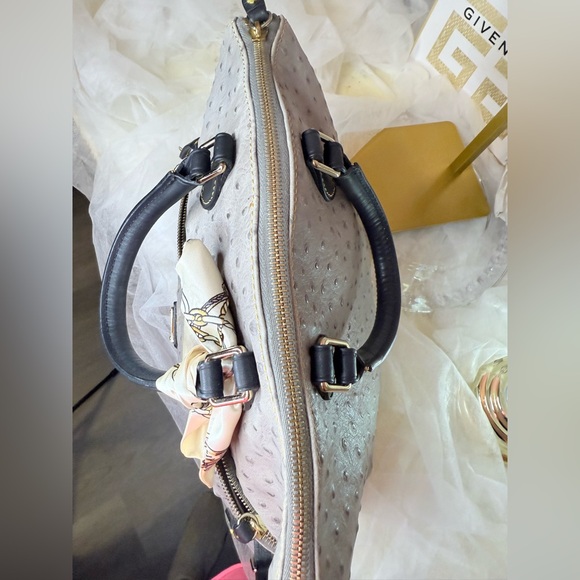 Dooney & Bourke Gray Ostrich Skin Satchel - Picture 12 of 15